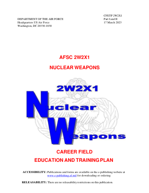 AFSC 2W2X1 核武器职业领域...